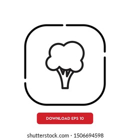 Broccoli, vegetables symbol outline vector icon