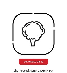 Broccoli, vegetables symbol outline vector icon