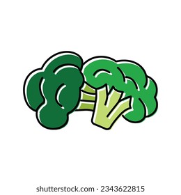 broccoli vitamin color icon vector. broccoli vitamin sign. isolated symbol illustration