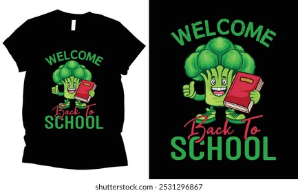 Broccoli Welcome back to school t-shirt design