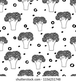 Broccoli.Seamless  pattern vegetables