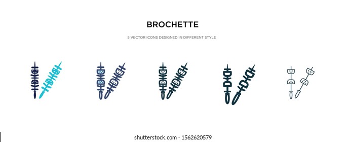 brochette icon in different style vector illustration. two colored and black brochette vector icons designed in filled, outline, line and stroke style can be used for web, mobile, ui