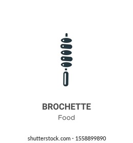 Brochette vector icon on white background. Flat vector brochette icon symbol sign from modern food collection for mobile concept and web apps design.