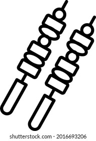 Diseño de iconos de línea de vector de brochette
