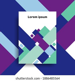 Brochure A4 size template design abstract geometric overlapping layer background, You can use for cover brochure, print ad, magazine, banner, presentation, flyer, poster, etc. Vector illustration