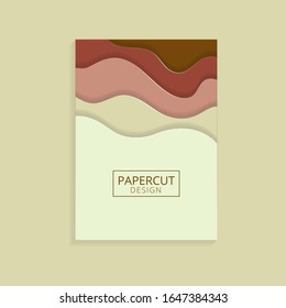 brochure a4 template design with papercut style