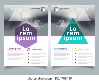 Brochure abstract blurred background with geometric triangles composition layout design template, Annual report, Leaflet, Advertising, poster, Magazine, Business for background, Empty copy space