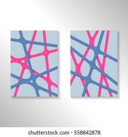 Brochure abstract design background with crossing lines. Layout for magazine cover, advertise presentation, flyer. Template with geometric pattern for poster page, card design, report or A4 booklet.