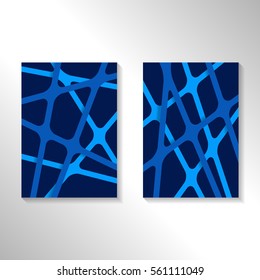 Brochure abstract design background with crossing lines. Layout for magazine cover, advertise presentation, flyer. Template with geometric pattern for poster page, card design, report or A4 booklet.