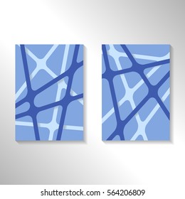 Brochure abstract design background with crossing lines. Layout for magazine cover, advertise presentation, flyer. Template with geometric pattern for poster page, card design, report or A4 booklet.