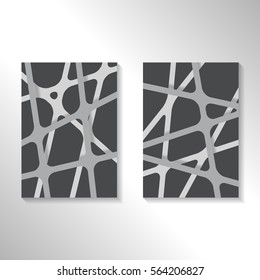 Brochure abstract design background with crossing lines. Layout for magazine cover, advertise presentation, flyer. Template with geometric pattern for poster page, card design, report or A4 booklet.