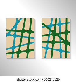 Brochure abstract design background with crossing lines. Layout for magazine cover, advertise presentation, flyer. Template with geometric pattern for poster page, card design, report or A4 booklet.