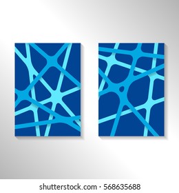 Brochure abstract design background with crossing lines. Layout for magazine cover, advertise presentation, flyer. Template with geometric pattern for poster page, card design, report or A4 booklet.