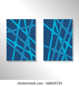 Brochure abstract design background with crossing lines. Layout for magazine cover, advertise presentation, flyer. Template with geometric pattern for poster page, card design, report or A4 booklet.