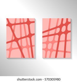 Brochure abstract design background with crossing lines. Layout for magazine cover, advertise presentation, flyer. Template with geometric pattern for poster page, card design, report or A4 booklet.
