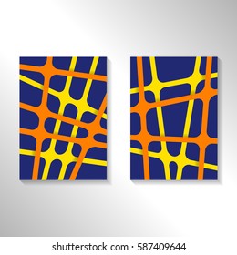 Brochure abstract design background with crossing lines. Layout for magazine cover, advertise presentation, flyer. Template blank geometric pattern for poster page, card design, report or A4 booklet.