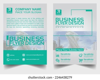 Brochure Annual Report Flyer design template. Leaflet cover Presentation Modern flat background in A4 size - Vector 