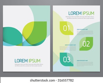 Brochure, annual report, flyer, magazine cover green vector template. Modern flat corporate design.