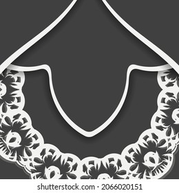 Brochure in black with old white pattern prepared for typography.