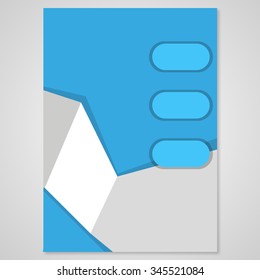 Brochure blank template with shadow on a gray  background