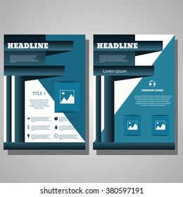  Brochure blue business Flyer design Layout template infographic eps 10

