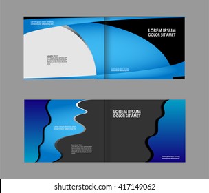 Brochure blue template vector
