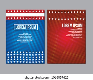 Brochure or book cover template, Abstract composition,veterans day style, card set, correspondence letter collection