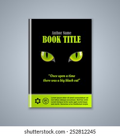 Brochure or book cover template on grey background