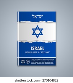 Brochure or book cover template on grey background