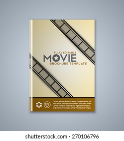 Brochure or book cover template on grey background