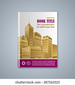 Brochure or book cover template on grey background