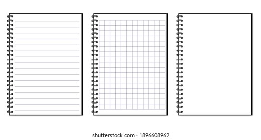 Brochure, book, magazine template. Realistic ruled notebook for cover design. Stock image. EPS 10.