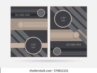 Brochure booklet cover template. Geometric lines circles design business report layout. Vector illustration.