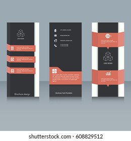 Brochure and booklet brochure designs. Easy to adapt for tri-fold brochure, poster, corporate presentation, magazine etc. Business vector set.