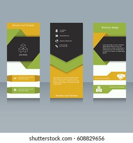 Brochure and booklet brochure designs. Easy to adapt for tri-fold brochure, poster, corporate presentation, magazine etc. Business vector set.