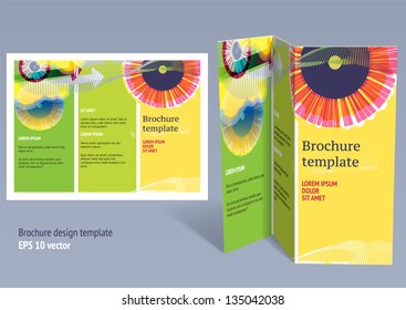Brochure, booklet z-fold layout. Editable design template. EPS10 vector, transparencies used.