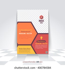 Brochure, Business A4 Flyer and Catalog Cover Template, Corporate Leaflet Background