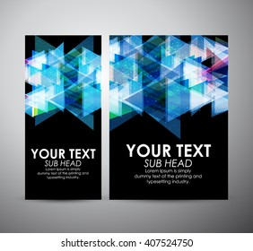 Brochure business design Abstract blue triangle digital pattern background. 