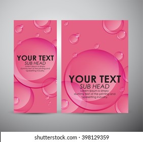 Brochure business design Abstract bubbles on pink background. 