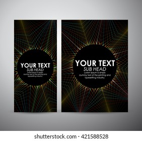 Brochure business design Abstract colorful circle lights wave pattern technology background. 