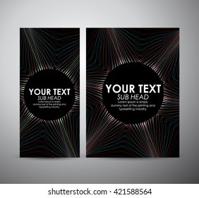 Brochure business design Abstract colorful circle lights wave pattern technology background. 