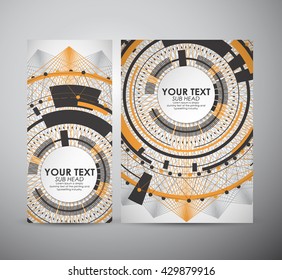 Brochure business design Abstract digital technology background. Abstract technology communication concept. Various technology elements.