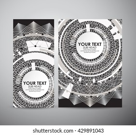 Brochure business design Abstract digital technology background. Abstract technology communication concept. Various technology elements.