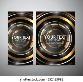 Brochure business design abstract gold Modern technology circles template or roll up. 