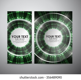Brochure business design abstract green digital technology template or roll up. 