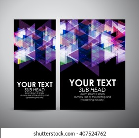 Brochure business design Abstract purple triangle digital pattern background. 