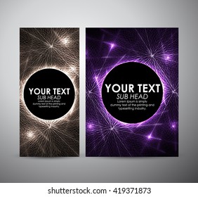 Brochure business design Abstract purple circle lights pattern technology background. 