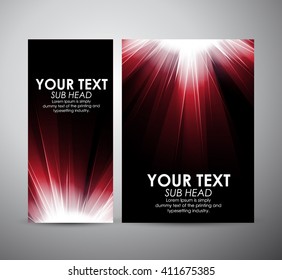 Brochure business design Abstract red digital background with a burst, lens flare. 