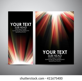 Brochure business design Abstract red digital background with a burst, lens flare. 