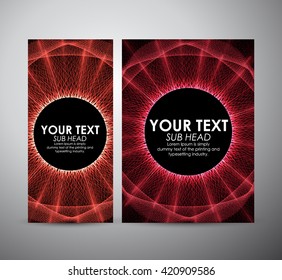 Brochure business design Abstract red circle lights wave pattern technology background. 